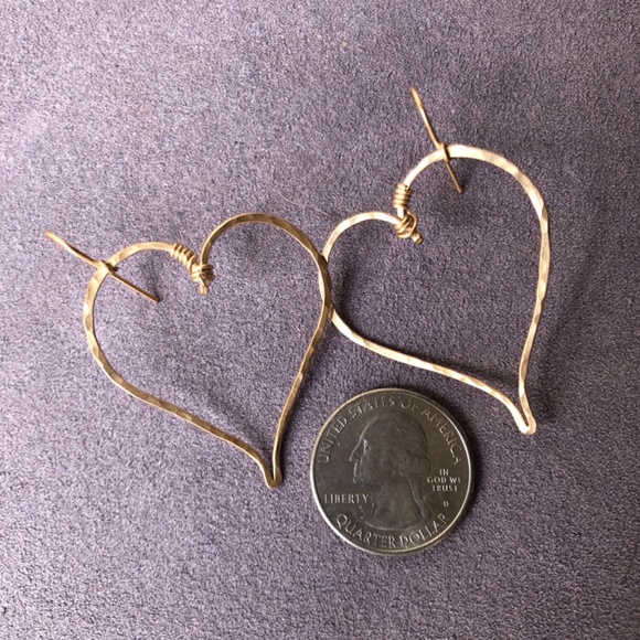 Gold filled heart shaped earrings - Beach Girl Jewels - Picture 2 of 4